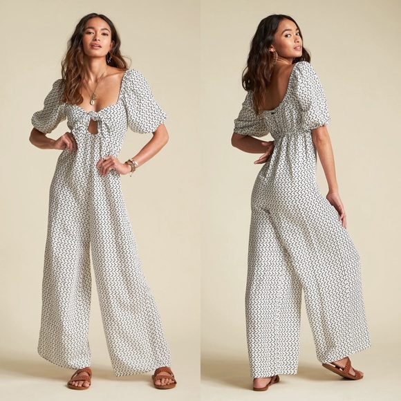 Billabong x Sincerely Jules Shout It Up Linen Blend Jumpsuit XS - Picture 14 of 14